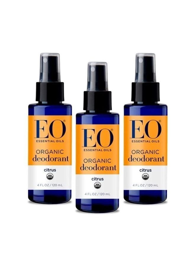 EO Organic Deodorant Spray, 4 Ounce (Pack of 3), Citrus, Organic Plant-Based, Botanical Extracts  - Image 2