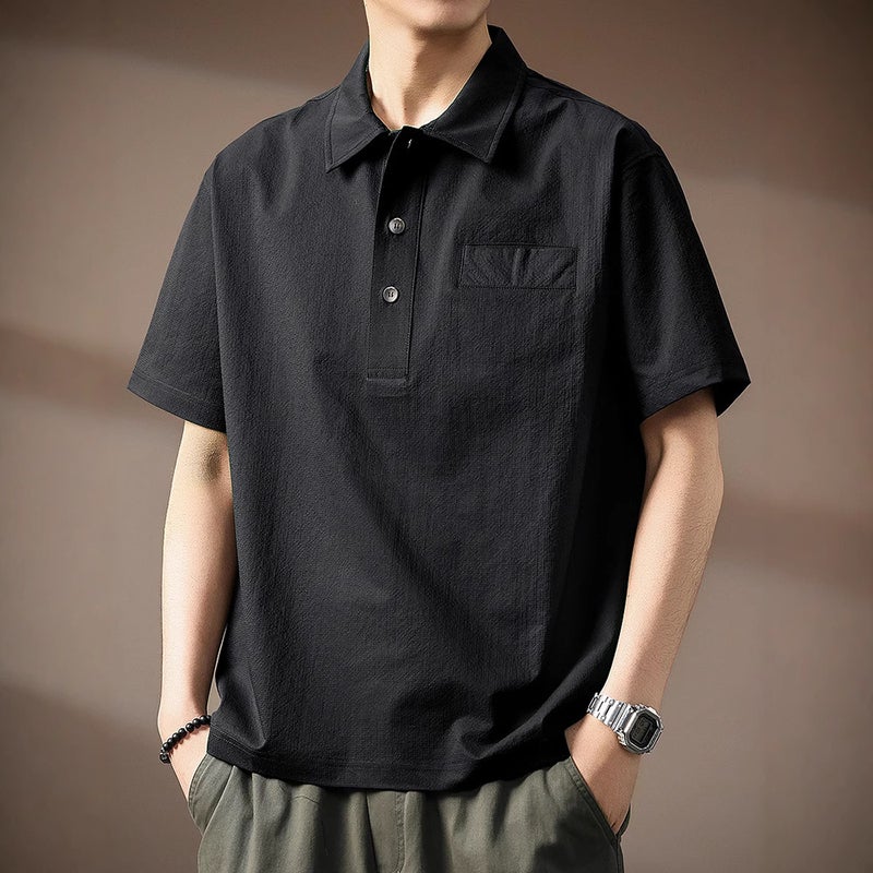 Men's Short Sleeve Polo Shirt Quick Dry Wrinkle Resistant Casual Top - Image 1