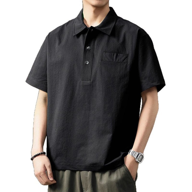 Men's Short Sleeve Polo Shirt Quick Dry Wrinkle Resistant Casual Top - Image 5