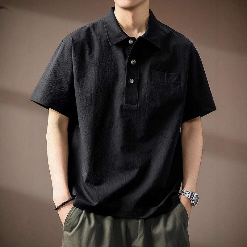 Men's Short Sleeve Polo Shirt Quick Dry Wrinkle Resistant Casual Top - Image 4