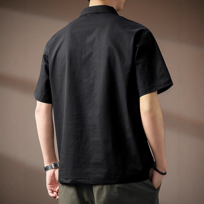 Men's Short Sleeve Polo Shirt Quick Dry Wrinkle Resistant Casual Top - Image 3