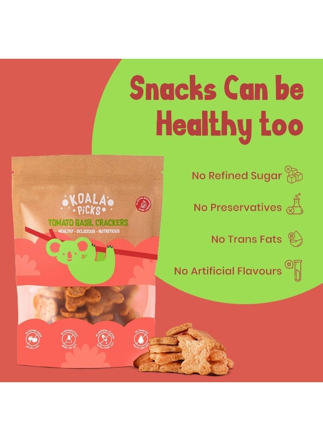 Koala Picks Tomato Basil Crackers 120g (Bundle of 2) | Savory and Crunchy Crackers with Mediterranean Flavors | Free from Trans Fat, Artificial Flavors & Preservatives | Perfect Snack for All Ages - Image 3