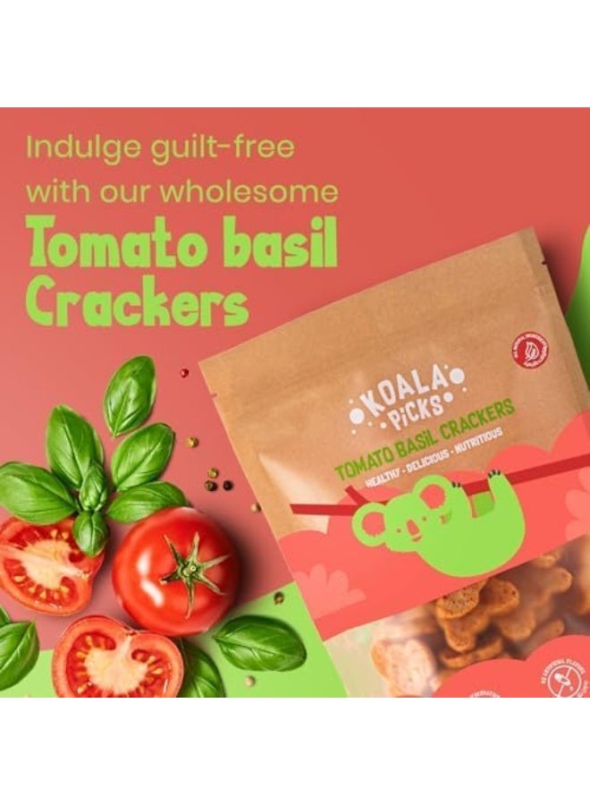 Koala Picks Tomato Basil Crackers 120g (Bundle of 2) | Savory and Crunchy Crackers with Mediterranean Flavors | Free from Trans Fat, Artificial Flavors & Preservatives | Perfect Snack for All Ages - Image 2
