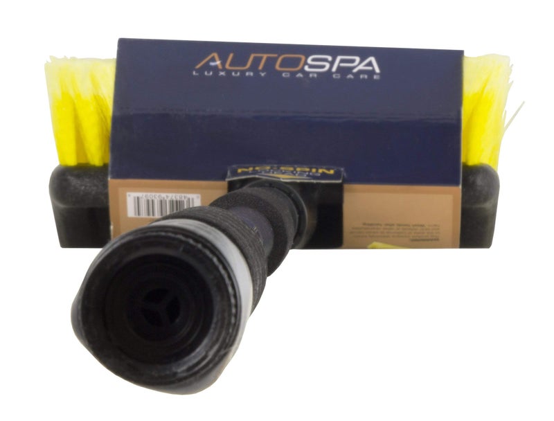 Carrand 93097 Flow-Thru 10" Bi-Level Wash Brush with 71" Extension Pole, Yellow - Image 3