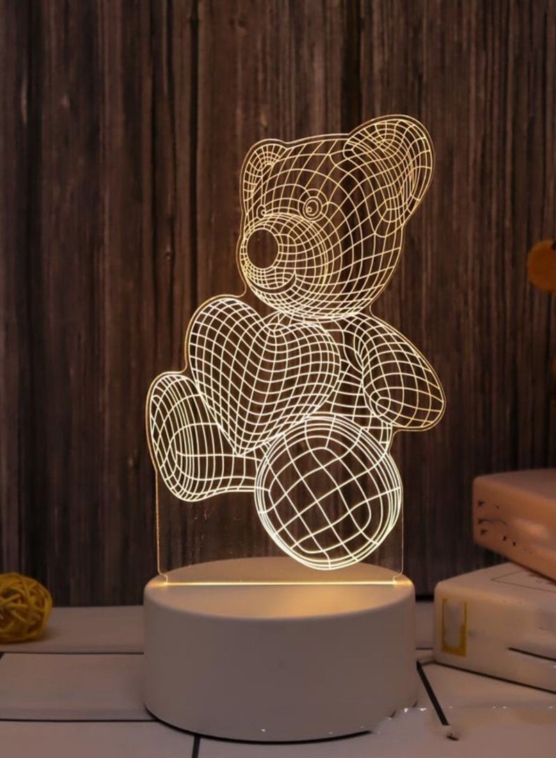 Loquat Creative 3D Nightlight Various Holiday Gifts USB Acrylic LED Ambience Sleeping Bedside Lamp 16 Kinds Of Color Touch Keys 