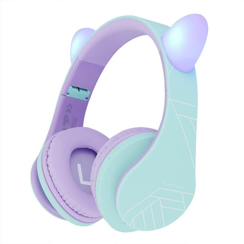 PowerLocus Kids Headphones, Bluetooth Headphones for Kids, with 85DB Volume Limited, Foldable Headphones with Microphone, Micro SD Slot, Wireless and Wired Earbuds, with Case - Image 1
