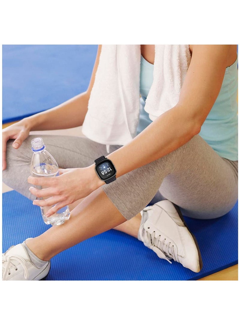 SOLARAE Elastic Bands Compatible with Fitbit Versa 3 / Fitbit Sense, Adjustable Nylon Replacement Straps Wristband for Fitbit Versa Smart Watch for Women Men - Image 5