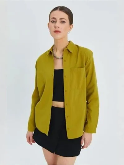 MixRay Mixray Long Sleeve Button-Up Shirt with Pocket