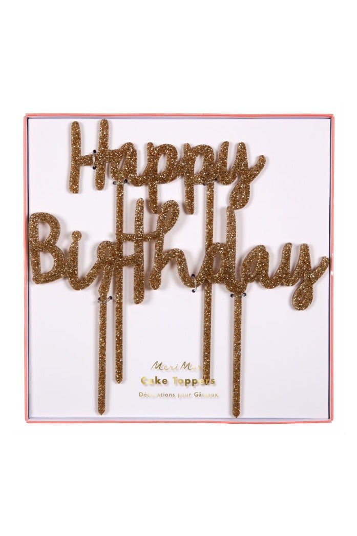 Meri Meri Happy Birthday Glitter Toppers - Image 2