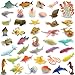 Pinowu Ocean Sea Animal Figurines 50pcs Assorted Mini Vinyl Rubber Animal Toy Set Realistic Sea Creature Bath Toy for Child Party Favors Gift Cupcake Topper Education Sensory Bin Filler - Image 2