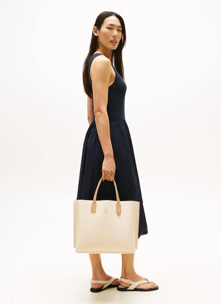 تومي هيلفيغر Logo Detail Top Handle Satchels