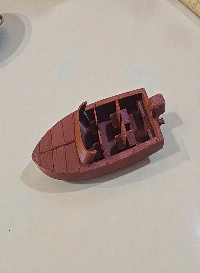Sentosa Miniature Speed Boat Model, 3 Inch, Perfect for Resin Artworks, DIY Diorama Prop, for Hobbyists, Collectors, and Creative Projects, Scene Builders (Choclate Brown) - Image 1