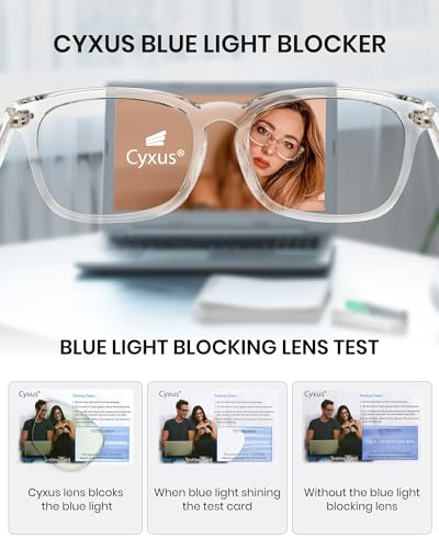Cyxus Blue Light Glasses for Men Women Yellow Lens Computer Glasses Reduce Eye Strain UV Blocking 8082Y01 - Image 2