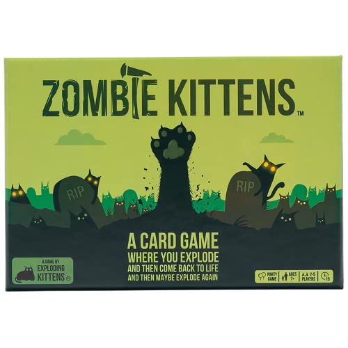 Exploding Kittens Zombie Kittens 25 Players Ages 7 15 Minutes to Play High Stakes Zombie Card Game Party Game Family Game Night Kid and Adult Card Game - Image 1