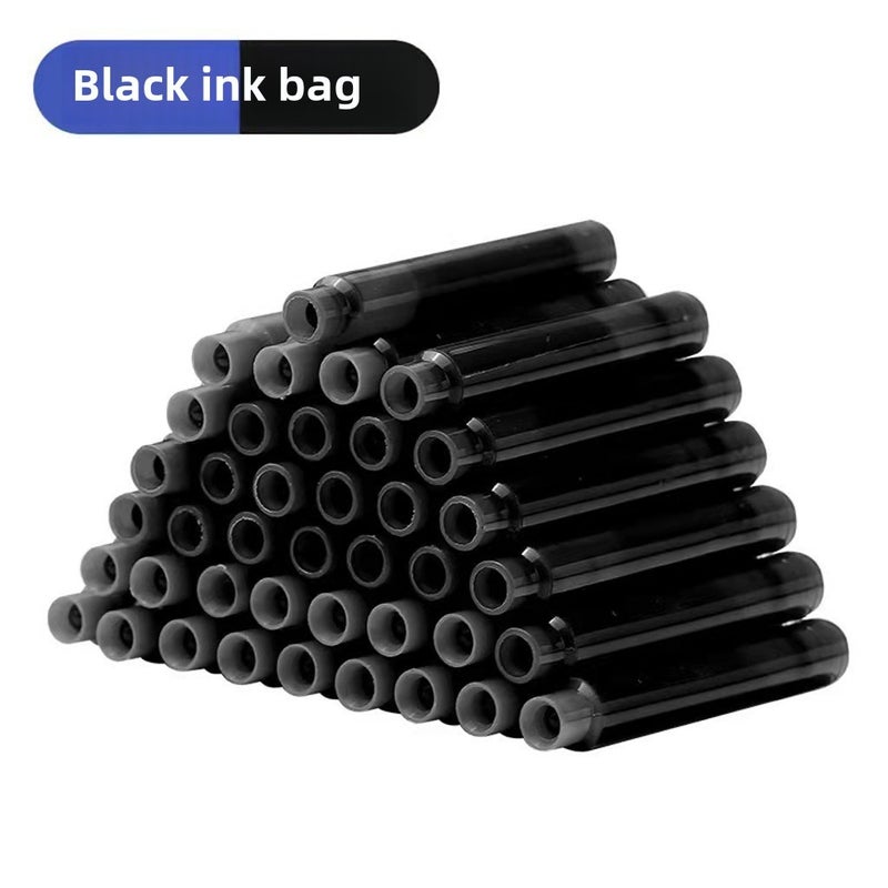 Generic Erasable Press-Action Fountain Pen for Students 10 black erasable ink bags 