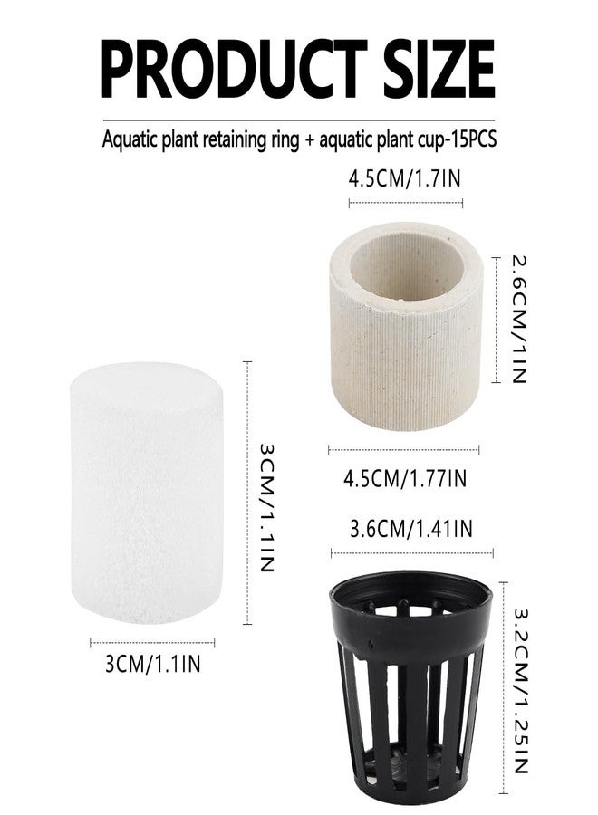 YOLUFER Aquatic Plants Fixed Set 5pcs Aquarium Plant Weights Pot and 5pcs Planting Cup with 5pcs Fixing Cottons Aquarium Accessories (15) - Image 2