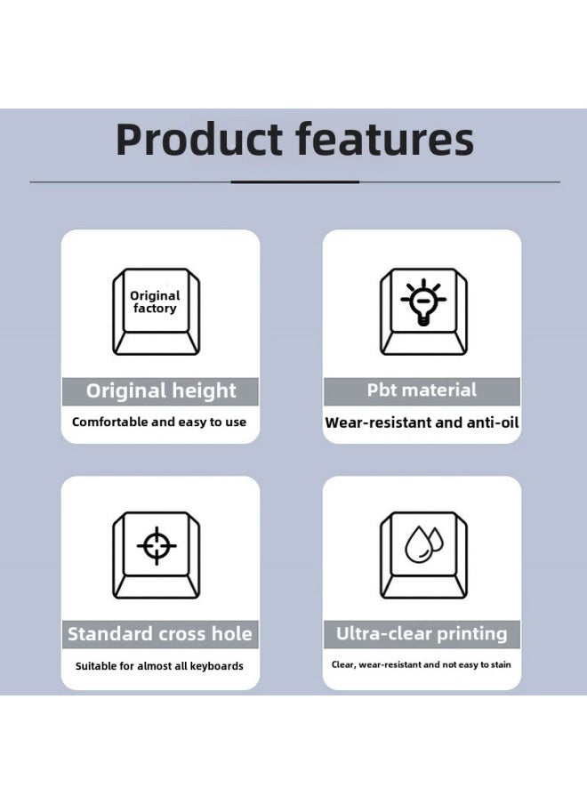 Generic - PBT Original Gradient Mechanical Keyboard Key Cap Personality Engraved Side Engraved Light Transmission Five-sided Sublimation Complete Set-Color:Gradient Jiangnan Engraved Translucent (adapted To 61/87/104/108 Keyboard) - Image 1