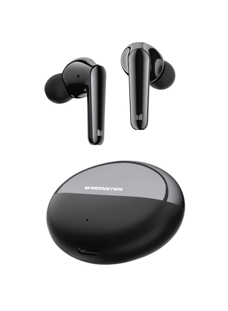 Monster N-Lite 203 AirLinks True Wireless In-Ear Headphone, IPX6 Waterproof Bluetooth Earphones with HiFi Stereo, Black - Image 2