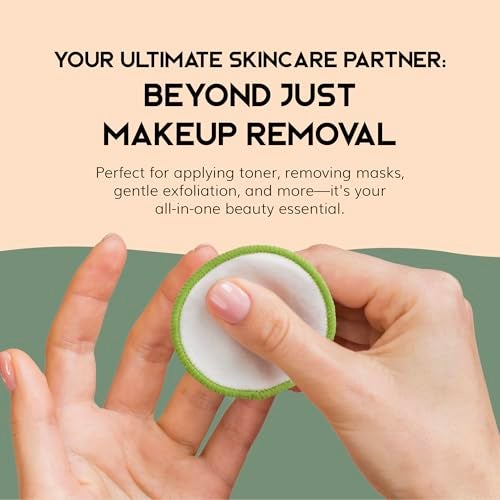 Greenzla Reusable Makeup Remover Pads (20 Pack) With Washable Laundry Bag And Round Box for Storage | 100% Organic Bamboo Cotton Pads For All Skin Types | Eco-Friendly Reusable Cotton Rounds For Toner - Image 4