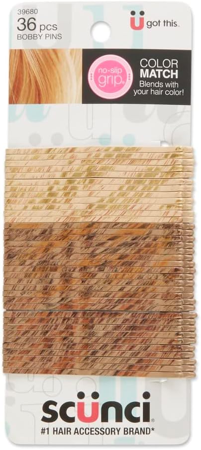Scunci NoSlip Grip Color Match Curve unisex Bobby Pins 275 Blonde 36 Count