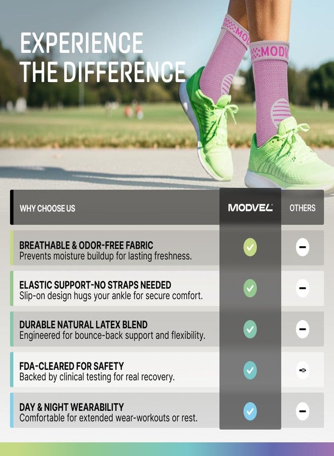 Modvel Foot & Ankle Brace Socks for Sprained Ankle Compression Sleeve - Plantar Fasciitis Relief Brace, Foot Support for Women & Men - Tendonitis & Arthritis Foot Sleeve, Stabilizing Ankle Wrap - Image 4