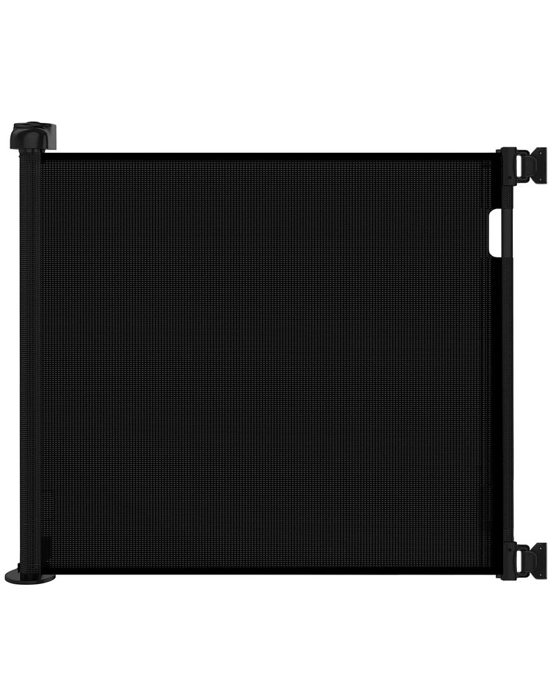 Veraste Retractable Baby Gate for Doorways and Stairs, Mesh Safety Gate for Pet, Indoor & Outdoor Use, One-Hand Operation, Easy Installation, 33.6" Tall, Expands to 71" Wideï¼ˆBlack,33.6"x71"ï¼‰ - Image 1