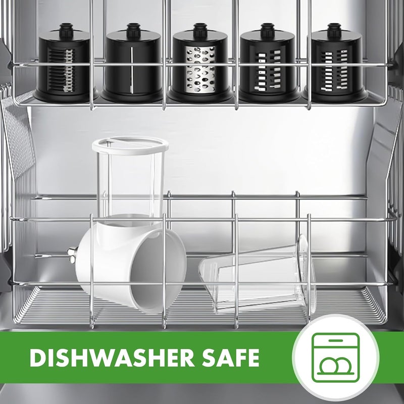 GVODE 5-in-1 Electric Cheese Grater and Vegetable Slicer – 700W Powerful Rotary Grater for the Kitchen with Multiple Attachments, White - Image 5