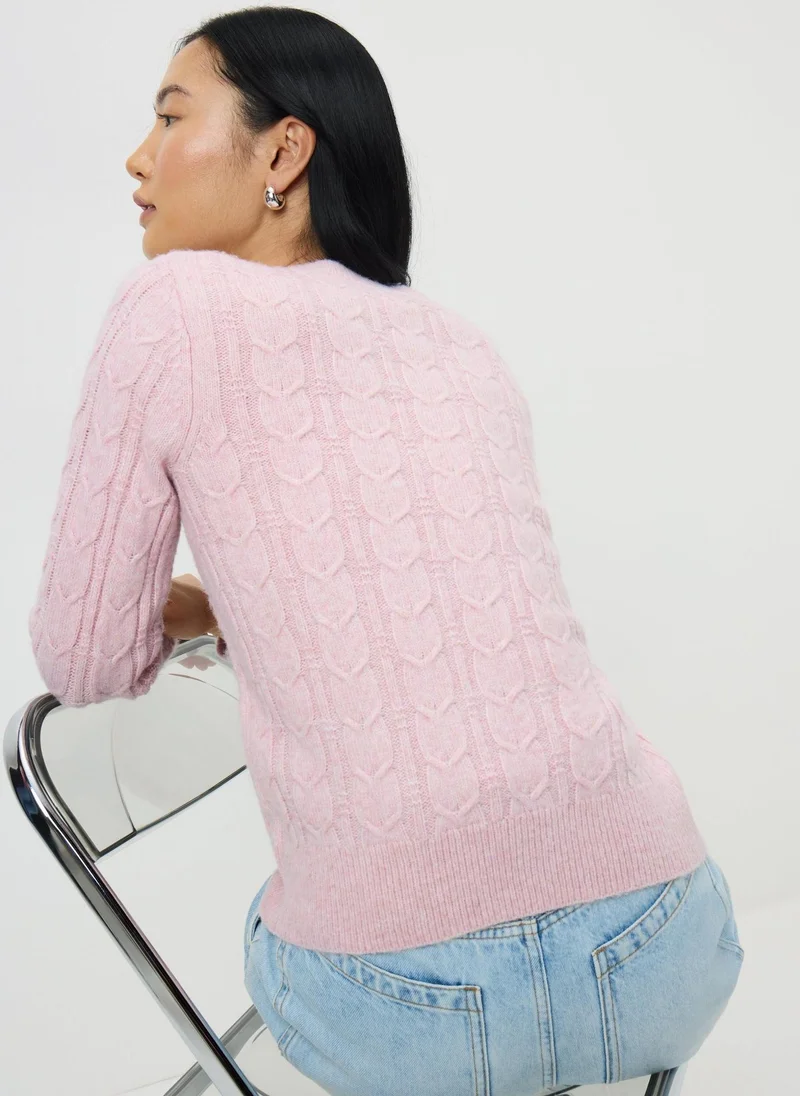 Matalan Light Pink Cable Embellished Jumper