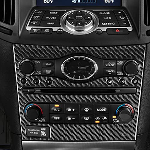 NVCNX Real Carbon Fiber Compatible with Infiniti G35 G37 G25 Q60 Q40 2007-2015 X S Sedan Coupe Convertible Car Accessories Interior Trim Dash CD AC Control Panel Cover Black - B - Image 5