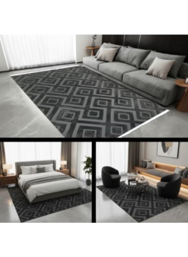 Luxurious rug 280x180 cm with modern geometric patterns – elegant design and a touch of sophistication for living rooms and majlis (sitting rooms). - Image 2