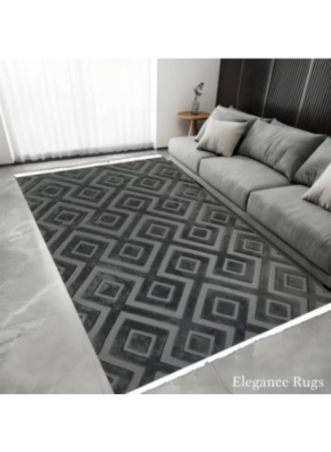 Luxurious rug 280x180 cm with modern geometric patterns – elegant design and a touch of sophistication for living rooms and majlis (sitting rooms). - Image 3
