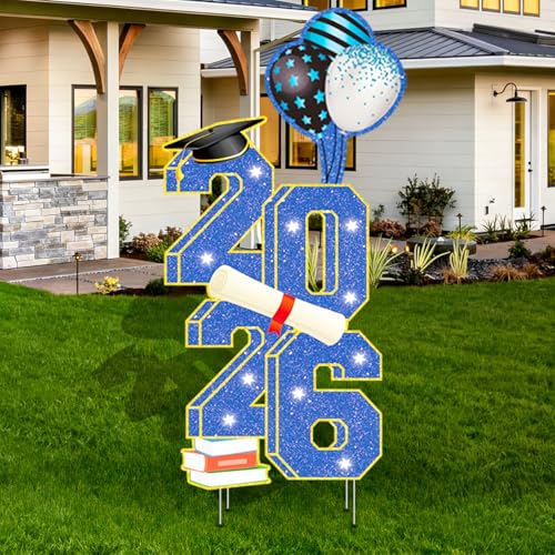 sewrung 3.5FT Large Class 2026 Graduation Yard Sign Yard Decorations Congrats Graduation Lawn Signs 2026 Grad Yard Signs with Stakes for Outdoor Indoor Congrats Graduation Party Decoration Supplies - Image 1