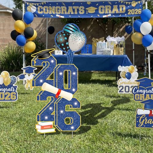 sewrung 3.5FT Large Class 2026 Graduation Yard Sign Yard Decorations Congrats Graduation Lawn Signs 2026 Grad Yard Signs with Stakes for Outdoor Indoor Congrats Graduation Party Decoration Supplies - Image 3