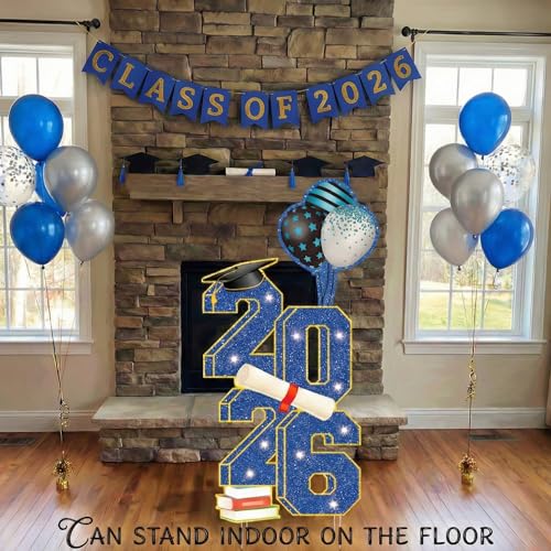sewrung 3.5FT Large Class 2026 Graduation Yard Sign Yard Decorations Congrats Graduation Lawn Signs 2026 Grad Yard Signs with Stakes for Outdoor Indoor Congrats Graduation Party Decoration Supplies - Image 5