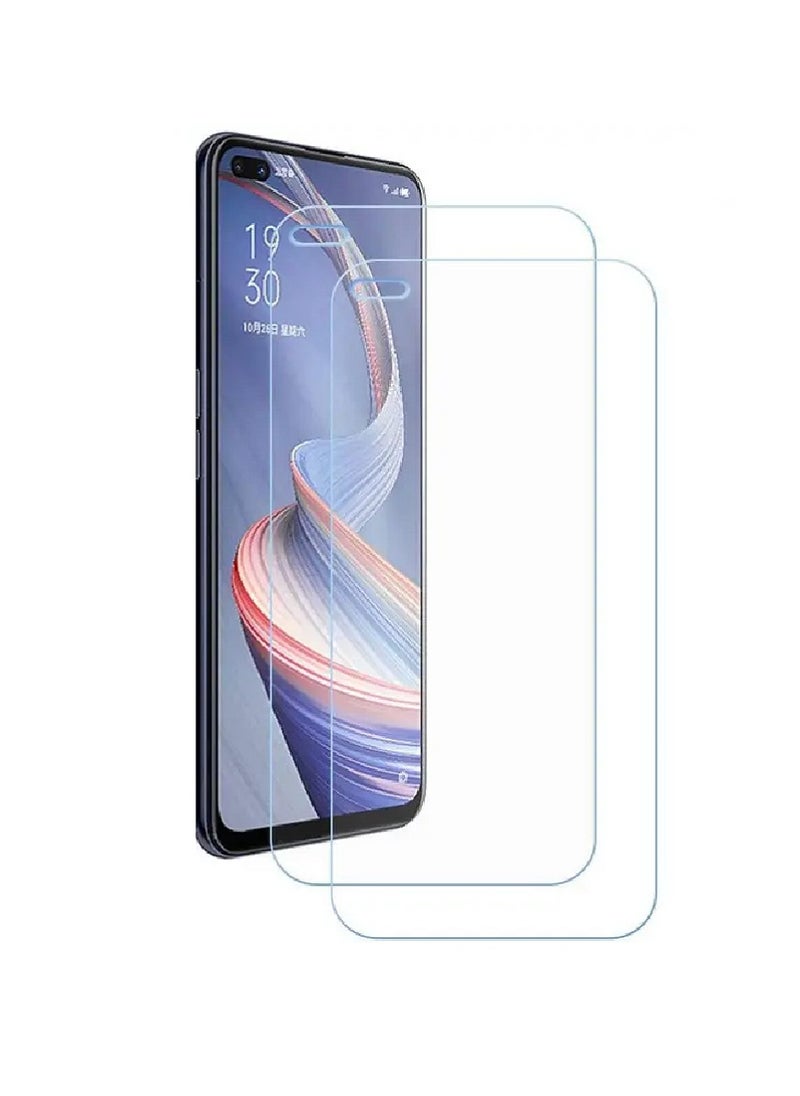 Super 2 Pieces  Tempered Glass Screen Protector Clear Designed For Oppo A92s Full Screen Coverage And Bubble Free - Image 1