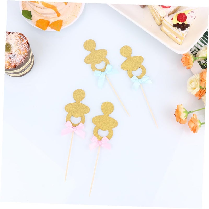 12 Non Edible Pacifier Cake Toppers For Baby Shower Birthday Party Decorations Pink Blue - Image 4