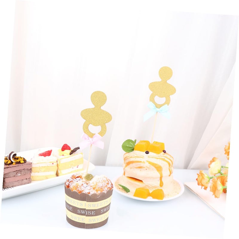 12 Non Edible Pacifier Cake Toppers For Baby Shower Birthday Party Decorations Pink Blue - Image 5