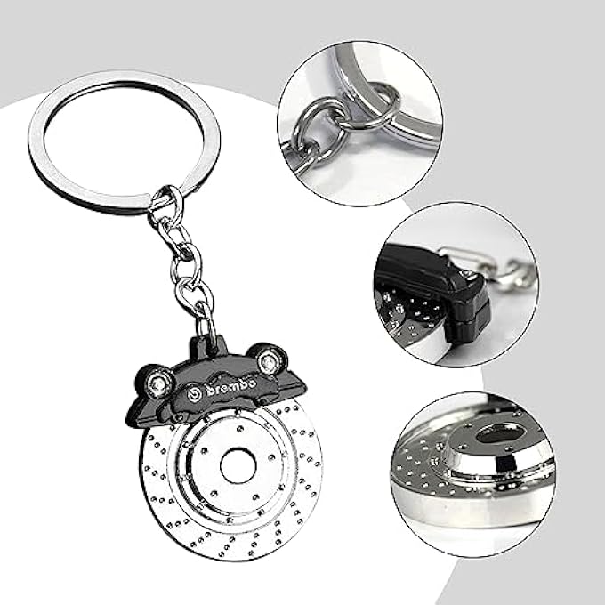 Brembo 1 PC METAL KEYCHAIN, CREATIVE BRAKE DISK WHEEL CALIPERS KEY RING, WAIST HANGING KEYCHAIN, DECORATION PENDANT - Image 3