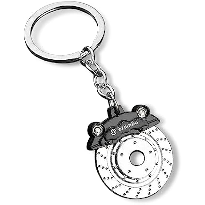 Brembo 1 PC METAL KEYCHAIN, CREATIVE BRAKE DISK WHEEL CALIPERS KEY RING, WAIST HANGING KEYCHAIN, DECORATION PENDANT - Image 1