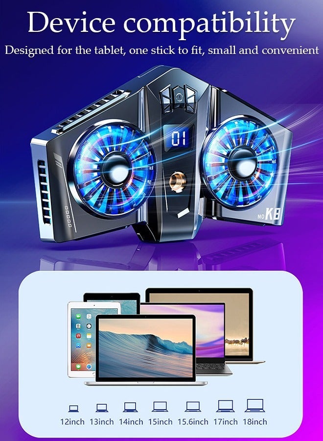 DUNISO Magnetic Semi-Conductor Cooling Chip Phone Cooling Fan with Magnetic Plates LED Display and RGB Lights, Fit All Types of iPhone Android Smartphones - Image 5