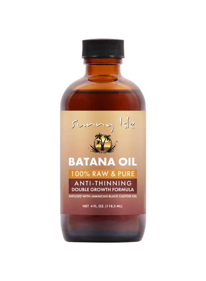 Sunny Isle زيت باتانا من ساني آيل مدعوم بزيت الخروع الأسود الجامايكي 4 أونصات | صيغة مضادة للت thinning ونمو مزدوج - Image 1