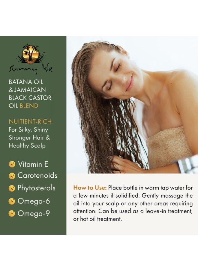 Sunny Isle زيت باتانا من ساني آيل مدعوم بزيت الخروع الأسود الجامايكي 4 أونصات | صيغة مضادة للت thinning ونمو مزدوج - Image 4