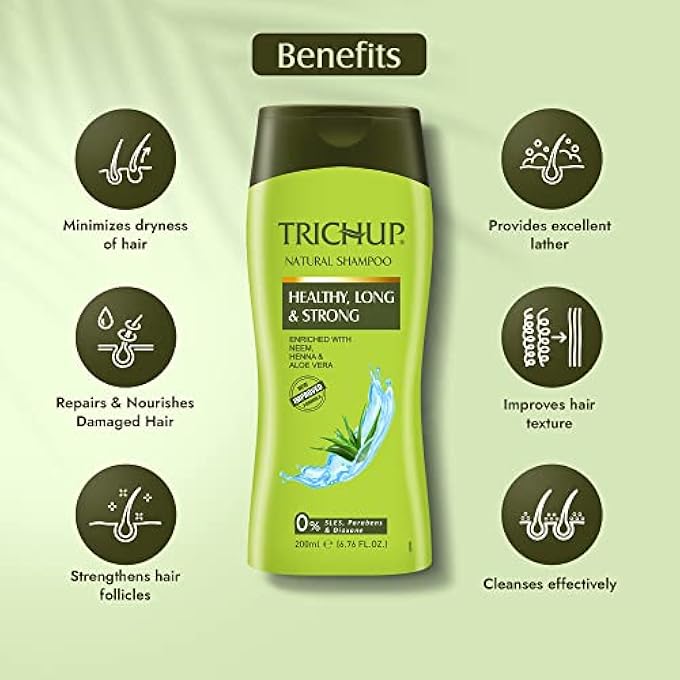 TRICHUP HEALTHY LONG AND STRONG HERBAL HAIR SHAMPOO, 200ML (PACK OF 3) - Image 3