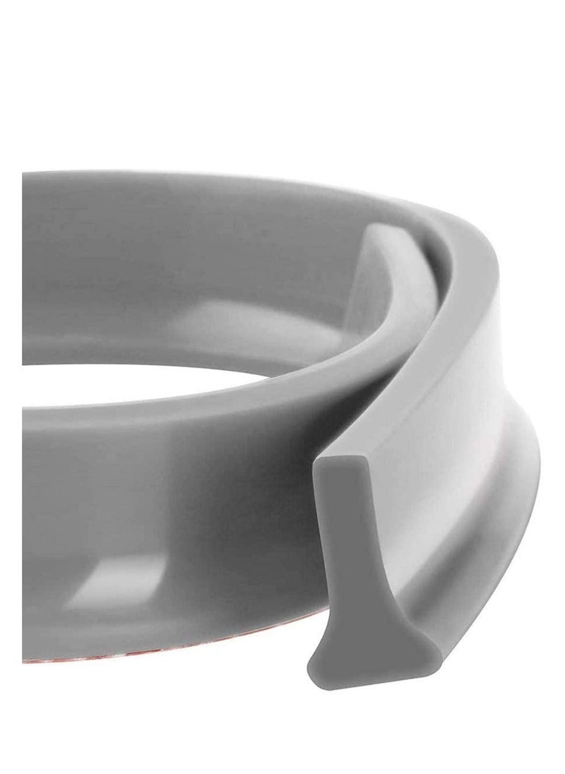 SYOSI Collapsible Threshold Water Dam Self-Adhesive Shower Barrier Bathroom And Kitchen Stopper Home Retention System Waterproof Flow Block Seal Strip Gray 1M  - Image 1