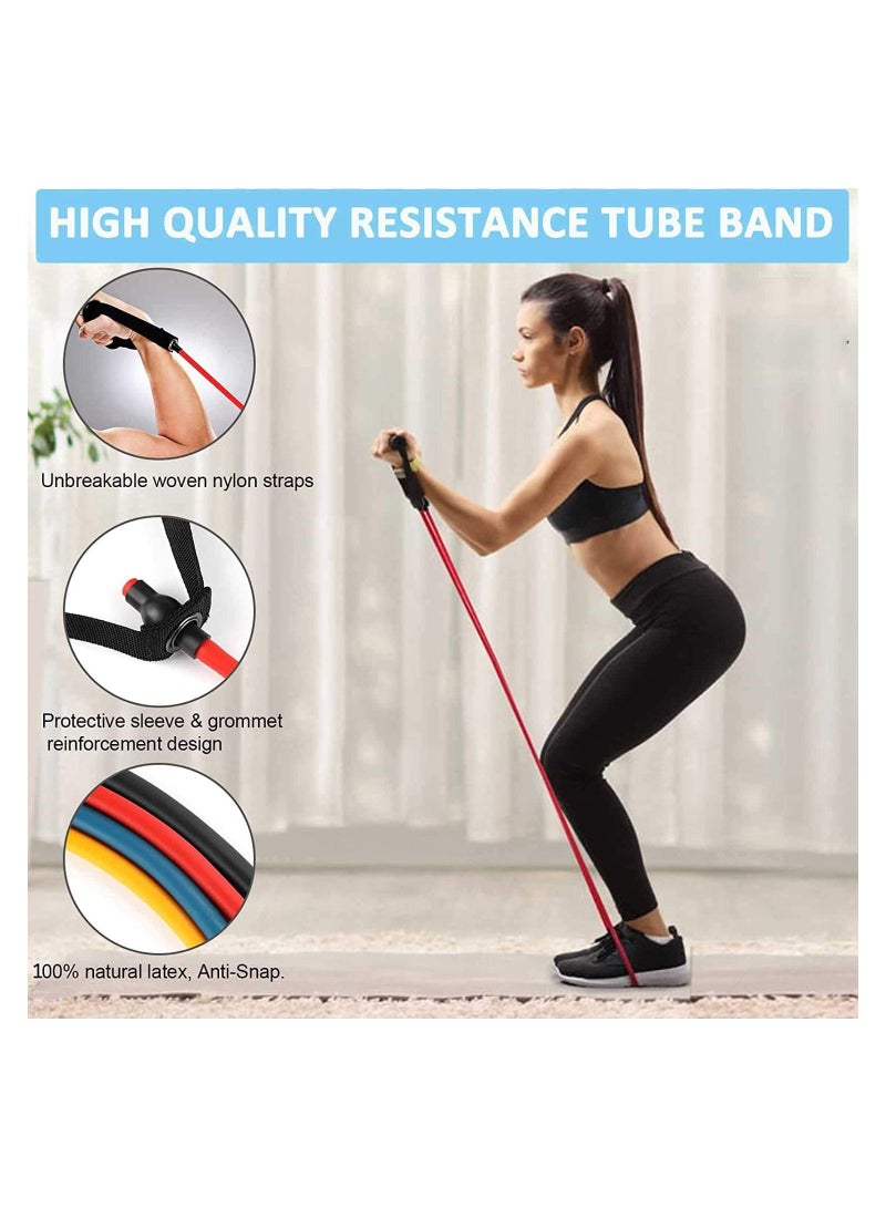 Nariele Exercise Bands Workout Resistance Bands with Comfort Handles Yoga Tension Rope Workout Exercise Bands for Working Out,Exercise Cord Stretch Bands for Exercise Physical Therapy - Image 2