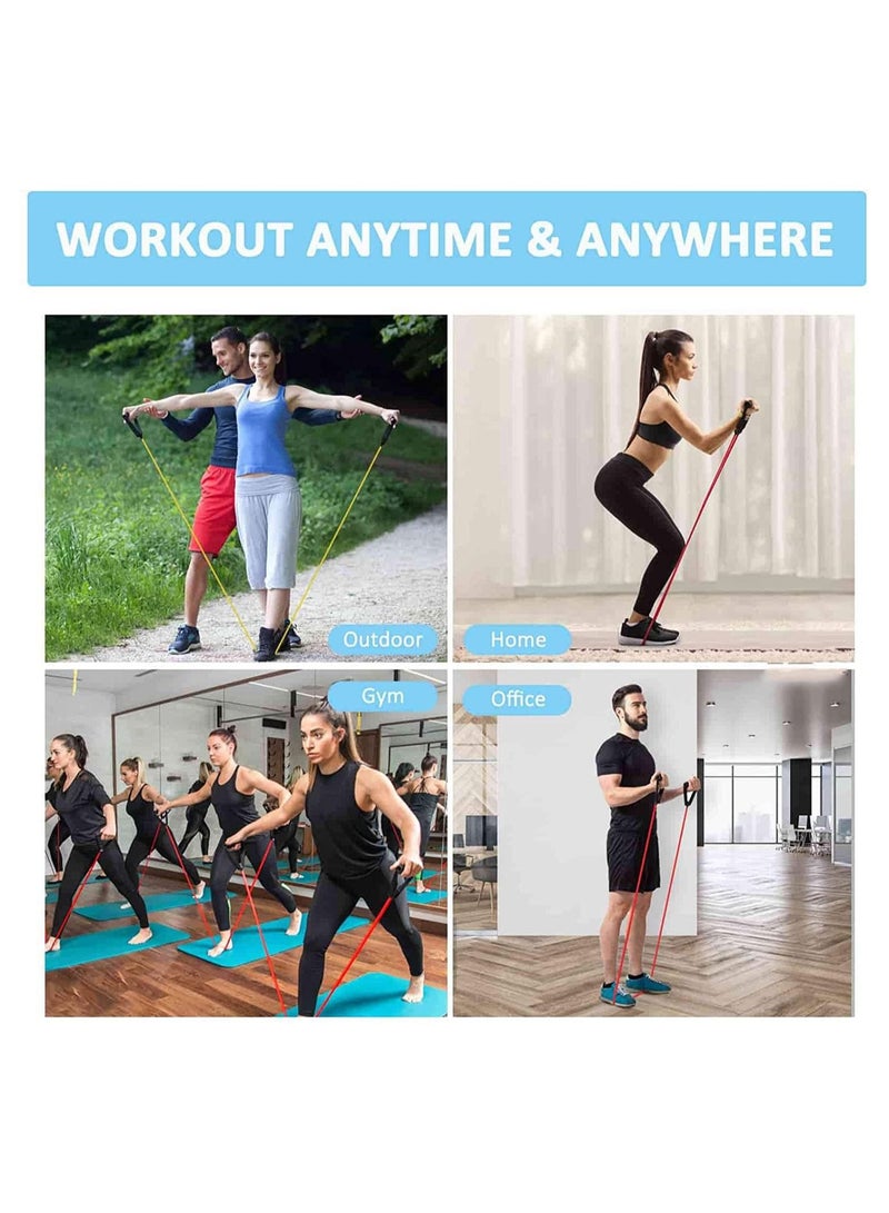 Nariele Exercise Bands Workout Resistance Bands with Comfort Handles Yoga Tension Rope Workout Exercise Bands for Working Out,Exercise Cord Stretch Bands for Exercise Physical Therapy - Image 5