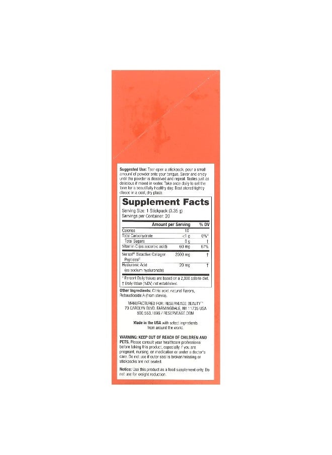 Reserveage Beauty Reserveage Beauty, Collagen Candy, Sour Apple, 20 Stickpacks, 0.1 oz (3.35 g) Each  - Image 2