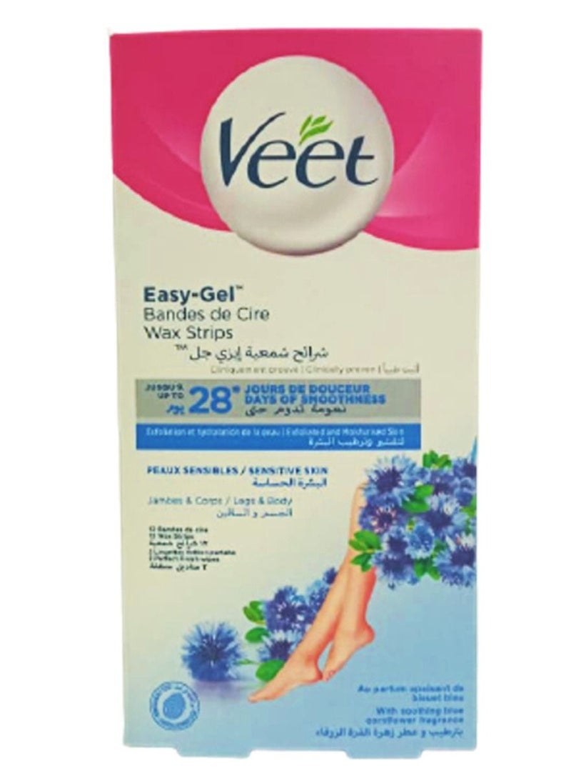 Veet 12-Piece Wax Strips For Sensitive Skin Body and Legs 
