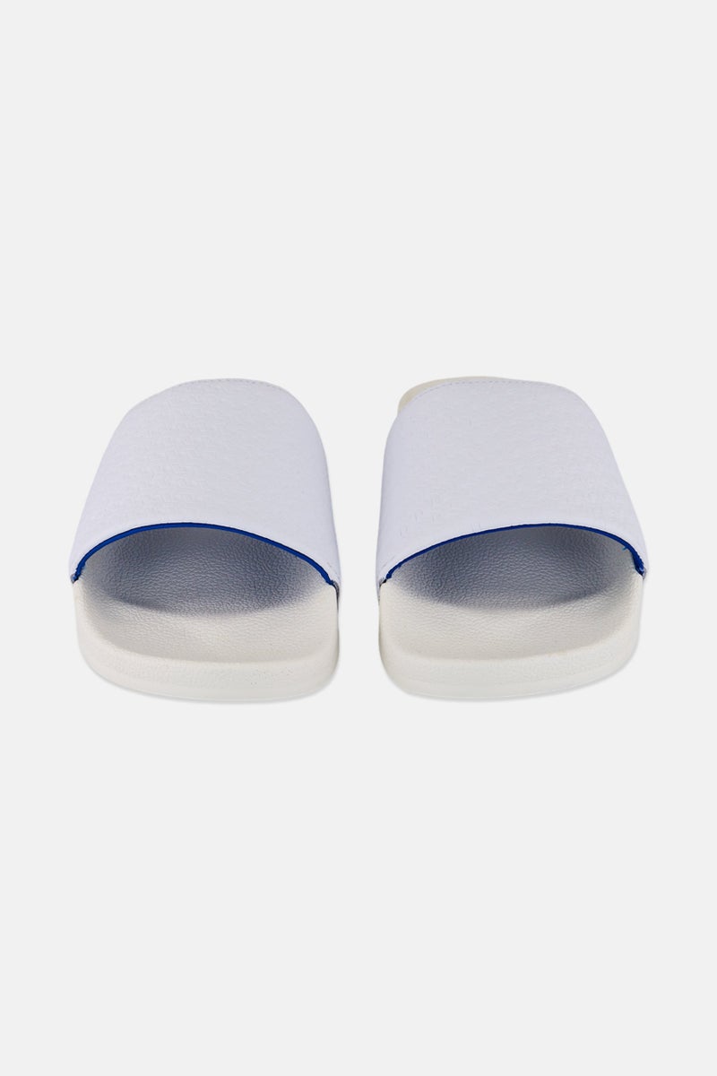 adidas Originals Kids Boy Adilette Slip On Slides, White  - Image 2