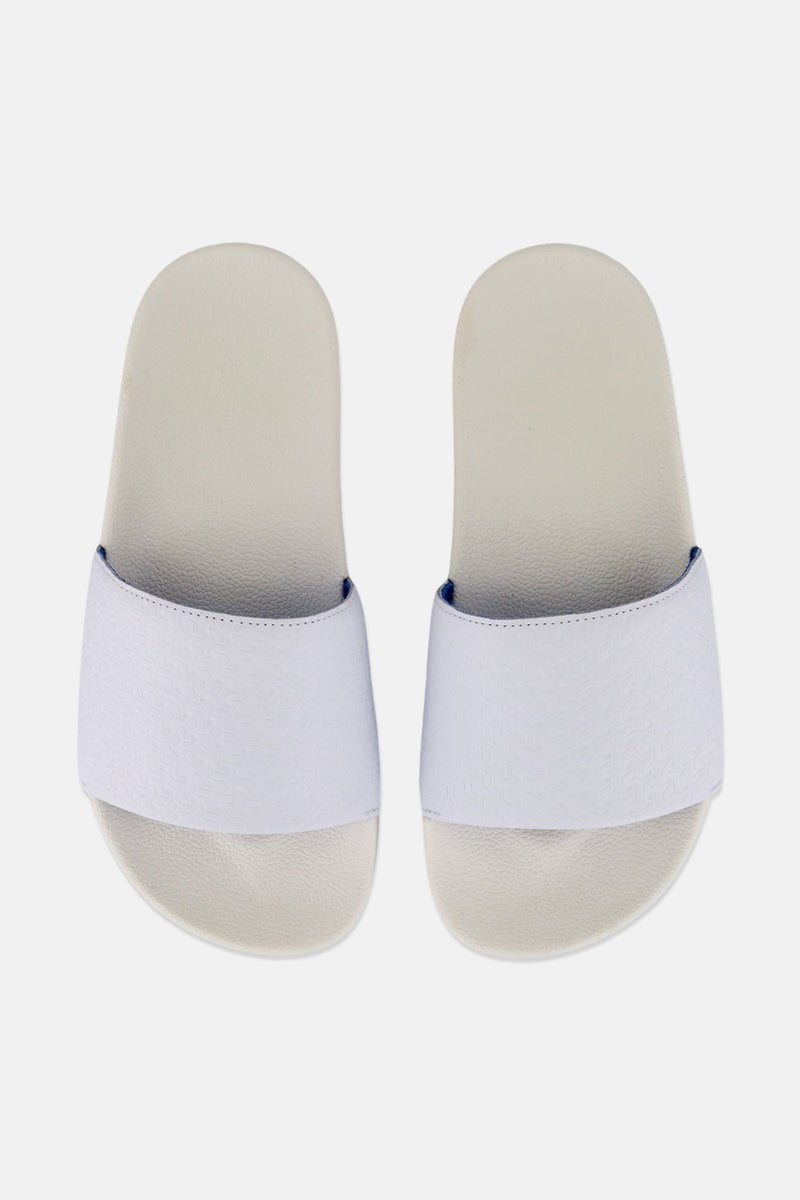 adidas Originals Kids Boy Adilette Slip On Slides, White  - Image 3